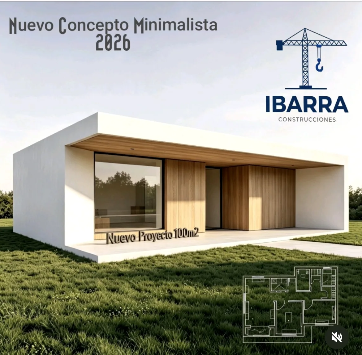 Propuesta conceptual de vivienda minimalista de 100 m²
