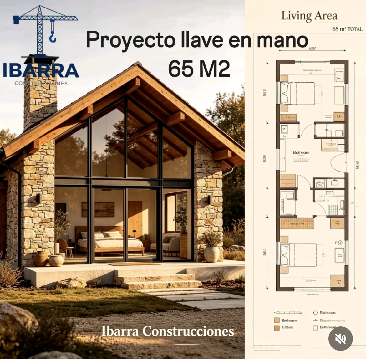Concepto de vivienda llave en mano de 65 metros cuadrados